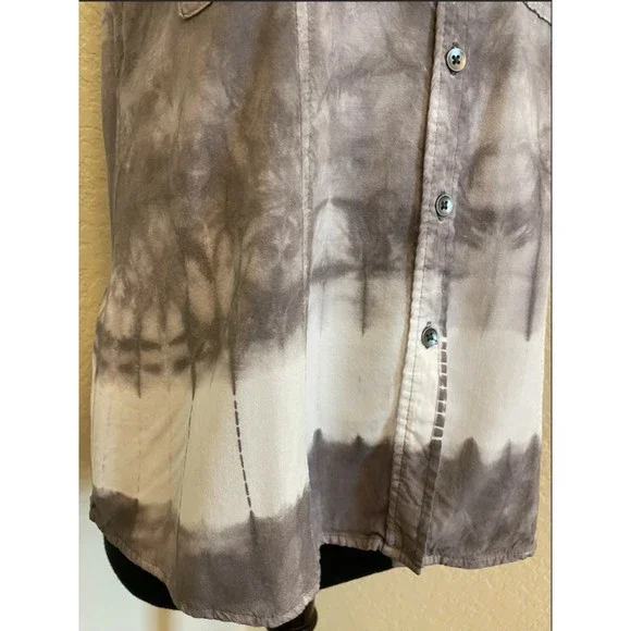 Rock & Republic Sleeveless Tie Dye Button Up/Down-Sz M - Picture 3 of 9